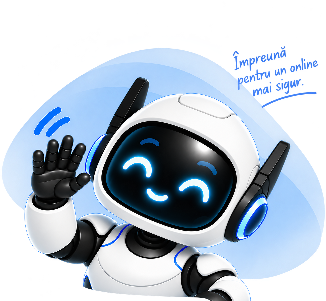 Byte, robotul-ghid INTEGRIT, salutând